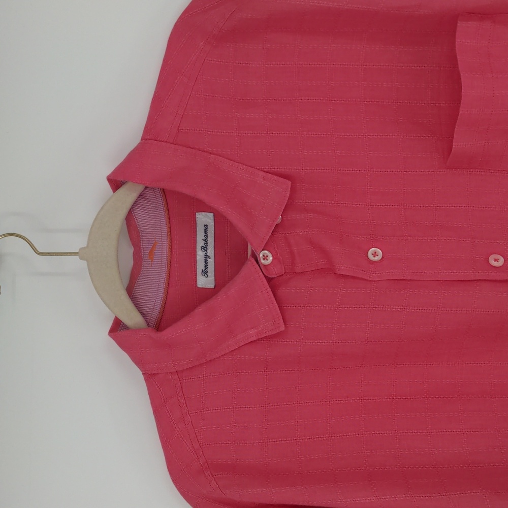 Tommy Bahama Men's Linen Pink‎ Shirt Size Extra Large Button Front Long Sleeve - Picture 4 of 14
